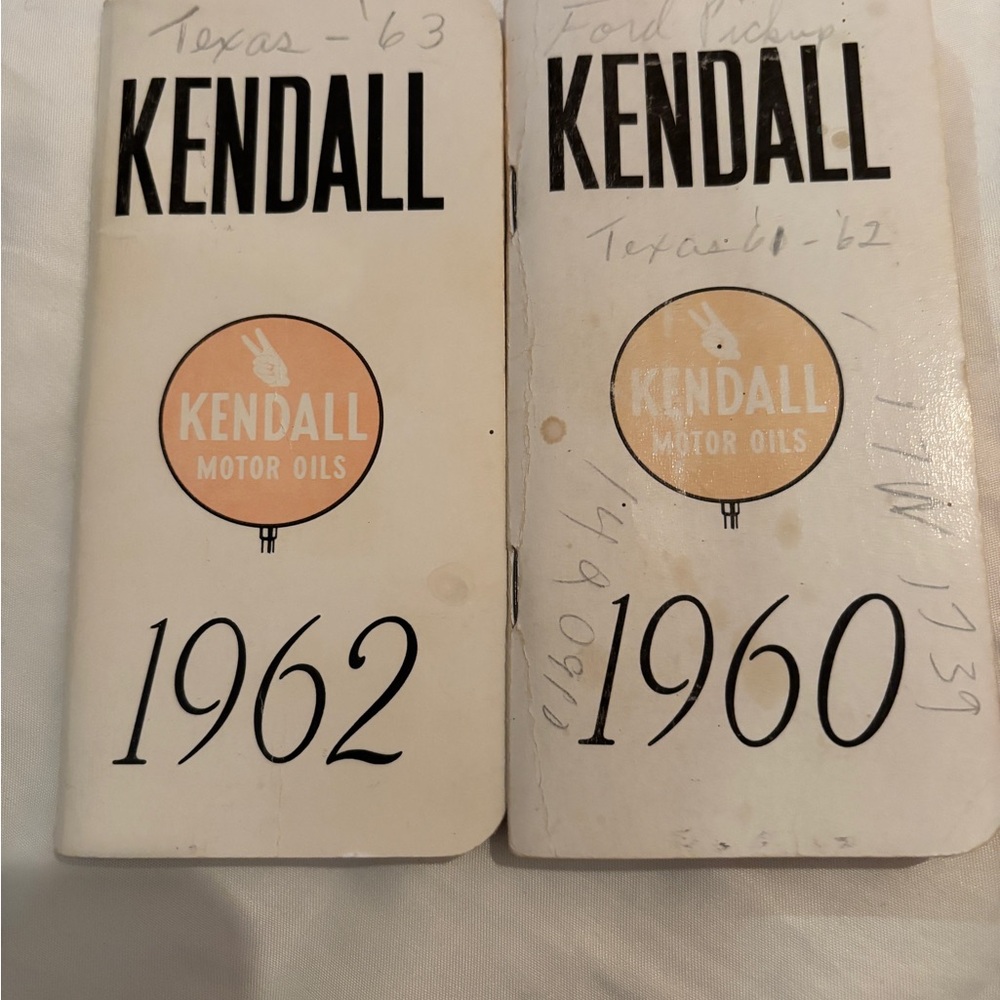 Set of 2 Vintage Kendall Motor Oil Notebooks Diary Original Advertising1960/1962